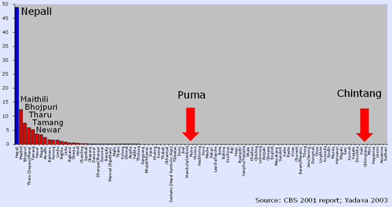 Language Endangerment in Nepal (Percentage of Nepalese who speak each language)